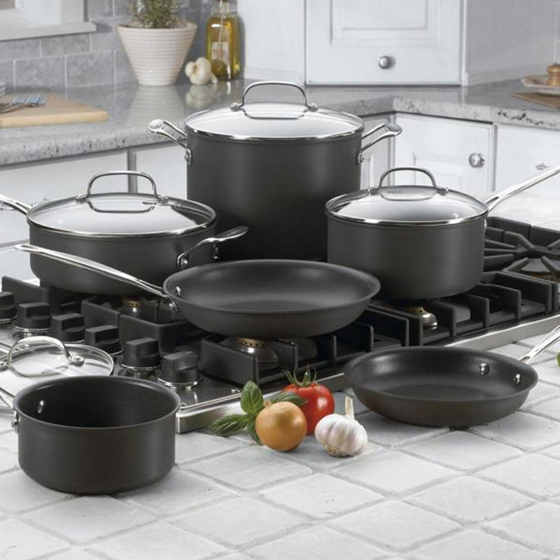 Cuisinart Chef's Classic Nonstick HardAnodized 10 Piece Cookware Set & Reviews Wayfair